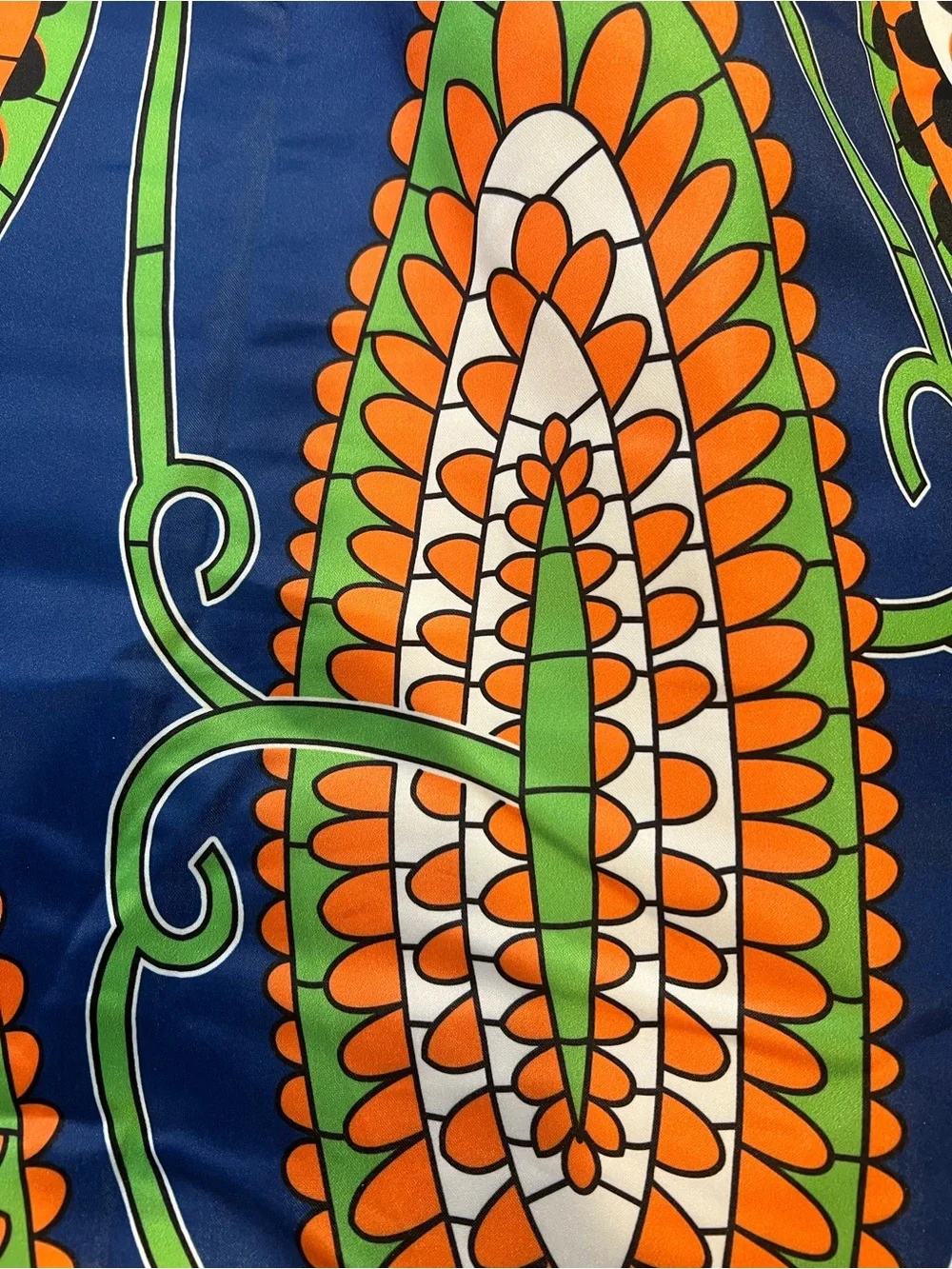 Afibi Navy Blue Orange & Green Patterned Skirt, size XL - Picture 2 of 11